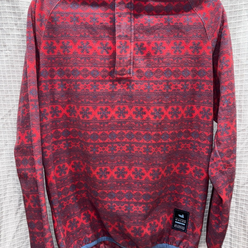 Southern Marsh Red and Gray Patterned Pullover